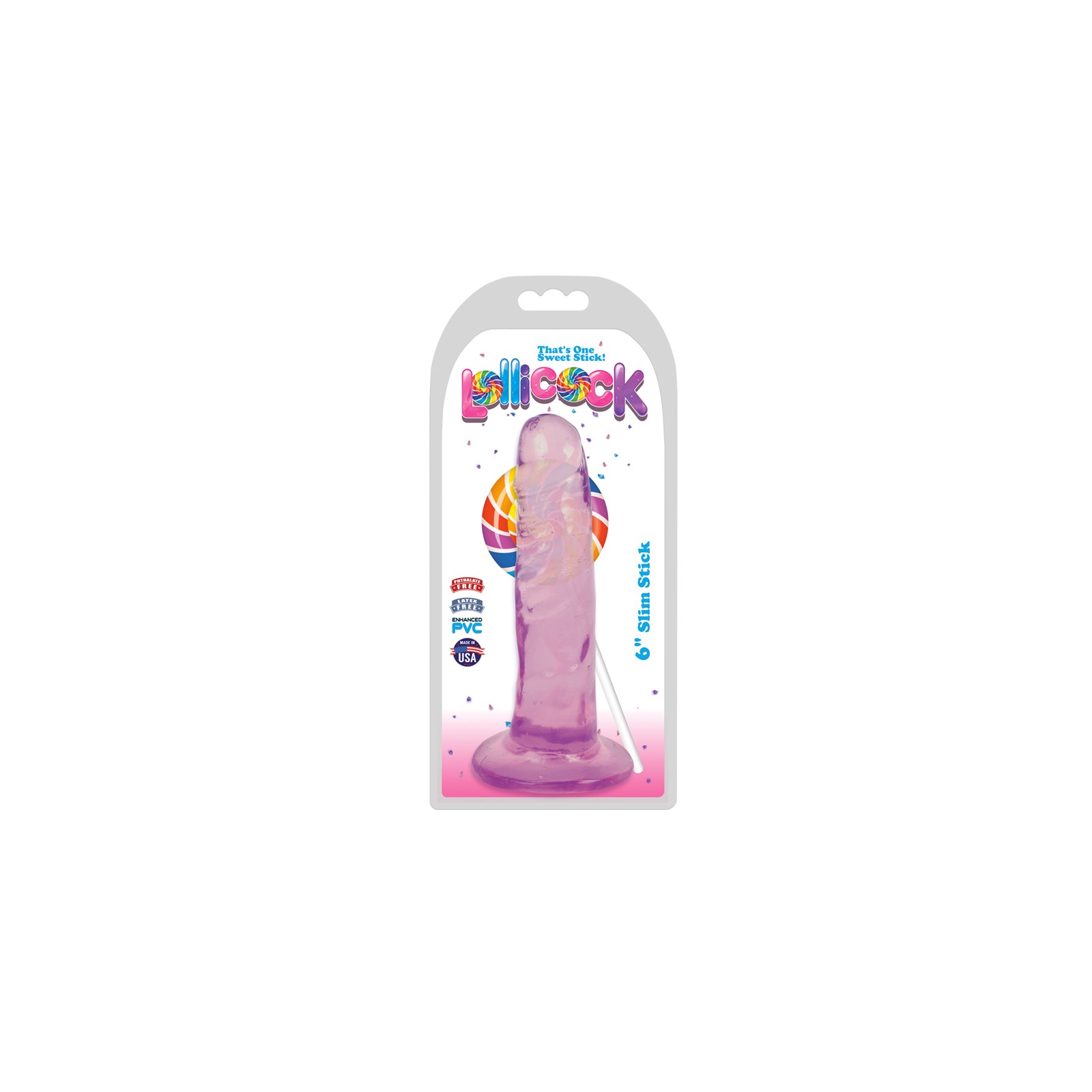 Curve Toys Lollicock Slim Stick Dildo - Grape Ice