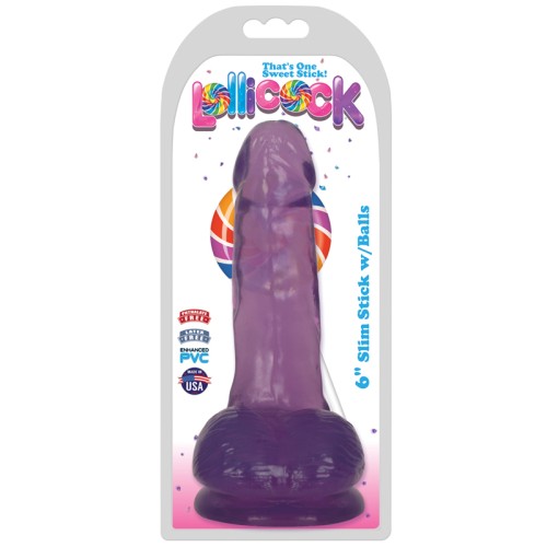 Dildo Slim Lollicock con Copa de Succión de Curve Toys