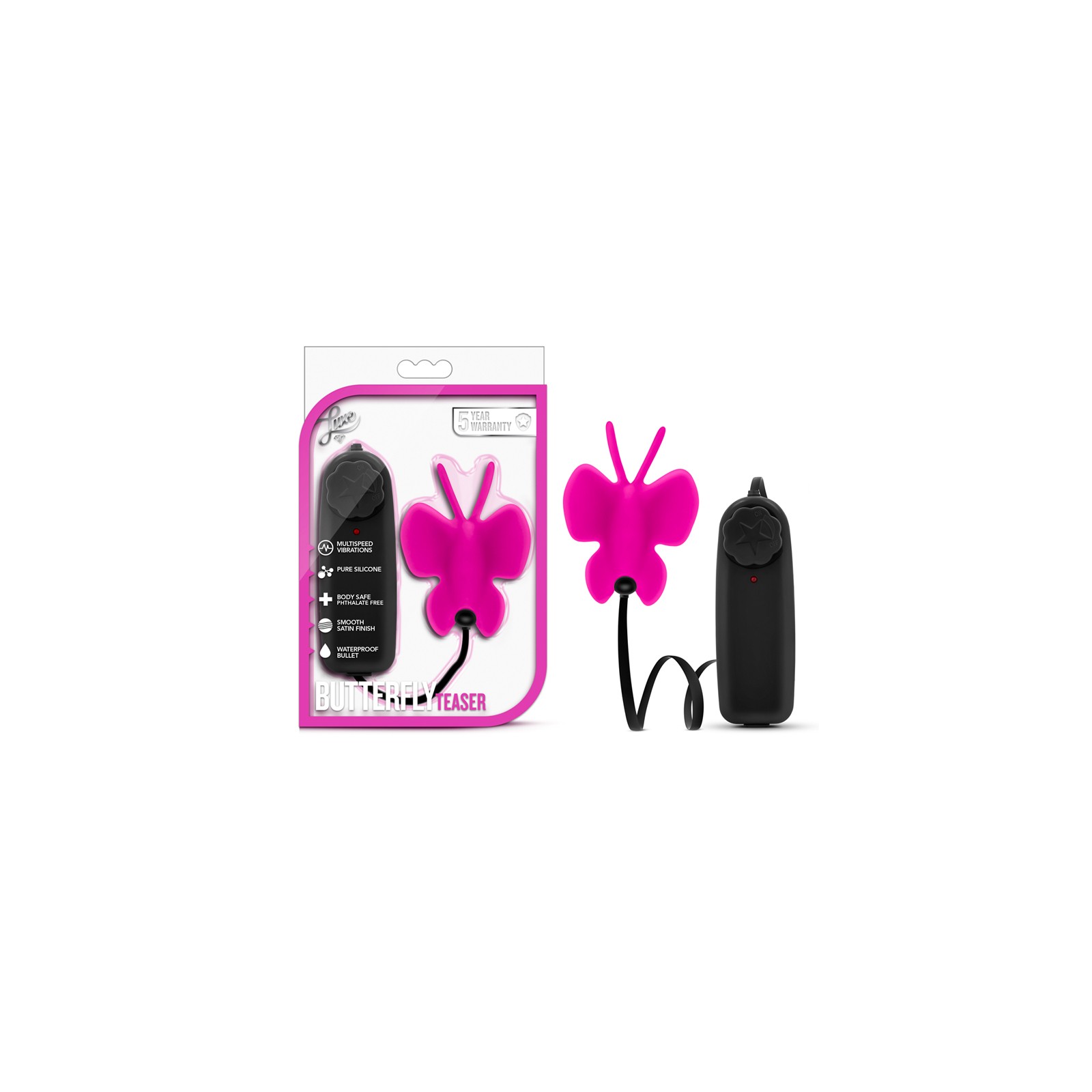 Luxe Butterfly Teaser Remote-Controlled Mini Vibrator Fuchsia