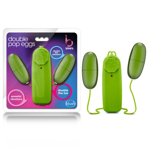 B Yours Double Pop Eggs Remote-Controlled Dual Bullet Vibrator Lime