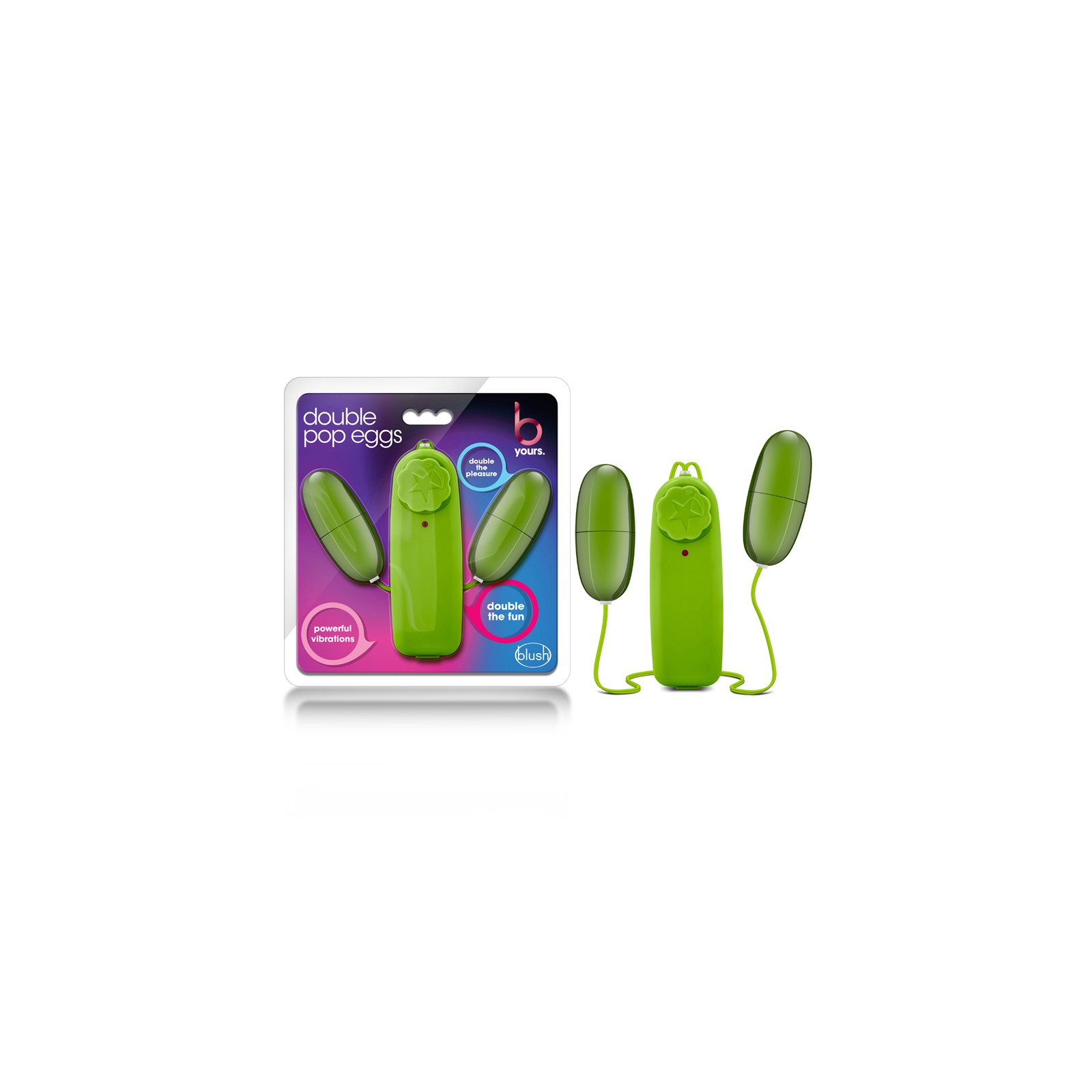 B Yours Double Pop Eggs Remote-Controlled Dual Bullet Vibrator Lime