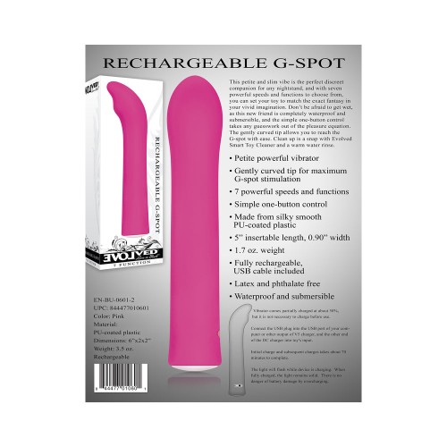 Vibrador Recargable para Punto G Evolved Rosa