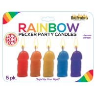 Velas de Fiesta Pecker Colores Asortidos 5pk