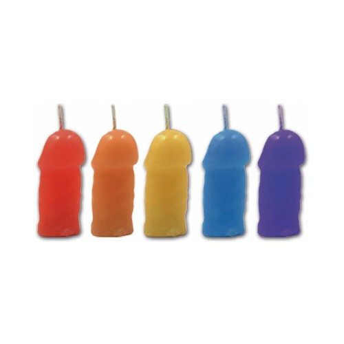 Pecker Party Candles Assorted Colors 5-pack