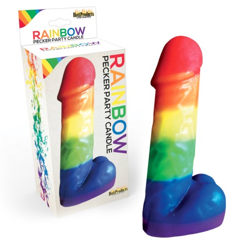 Rainbow Pecker Party Candle for Fun Celebrations