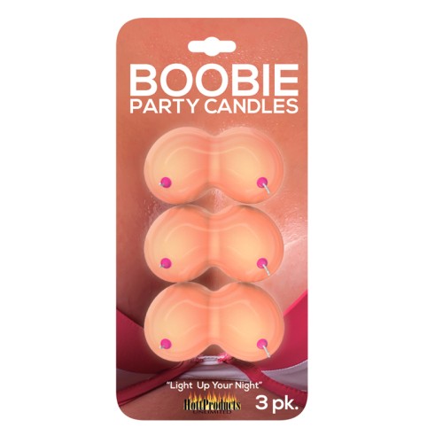 Paquete de 3 Velas Fiesta Boobie para Diversion Adultos