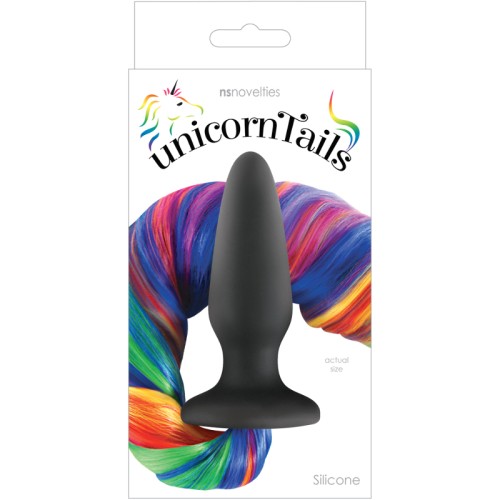 Tapón Anal Unicorn Tails Negro/Rainbow