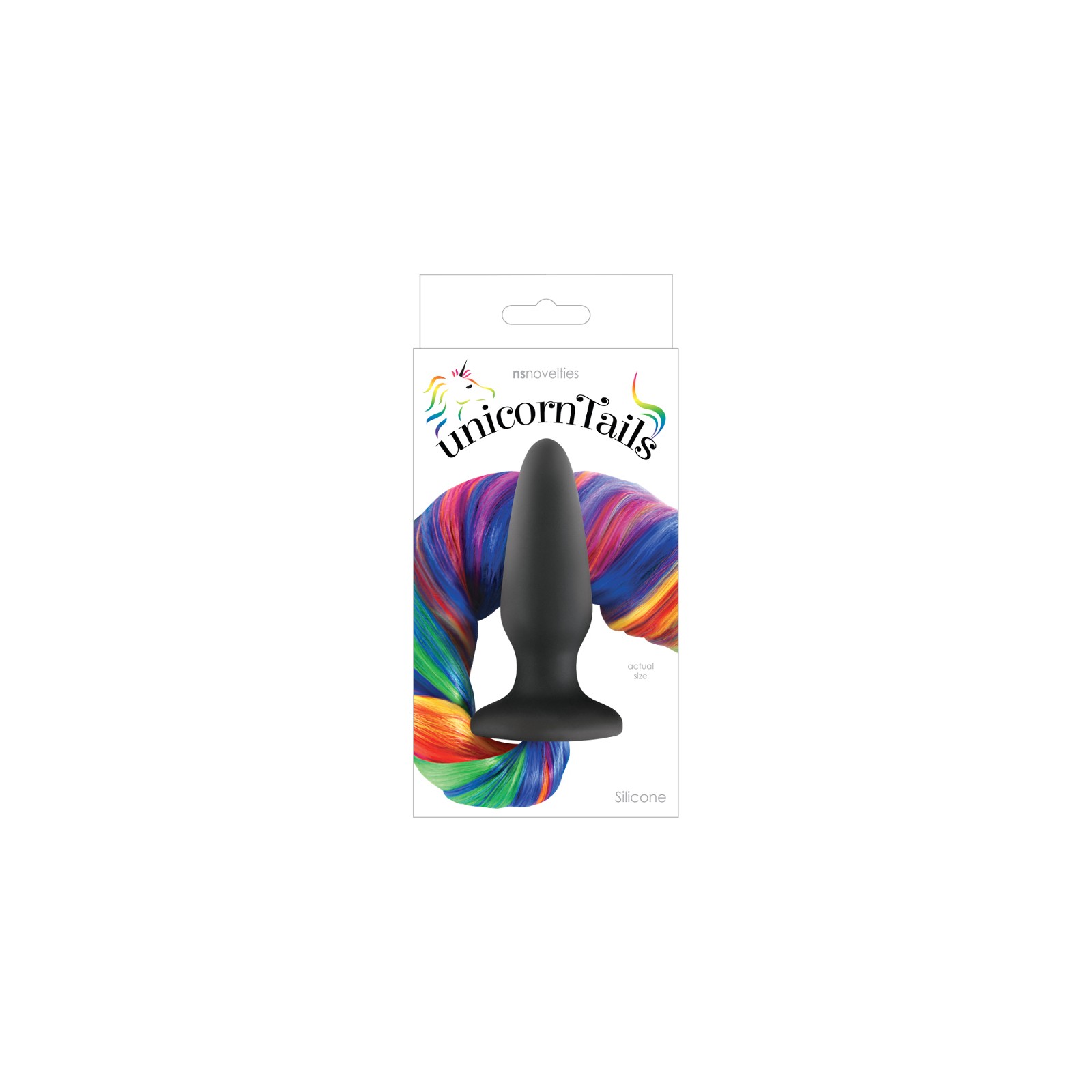 Unicorn Tails Anal Plug Black/Rainbow