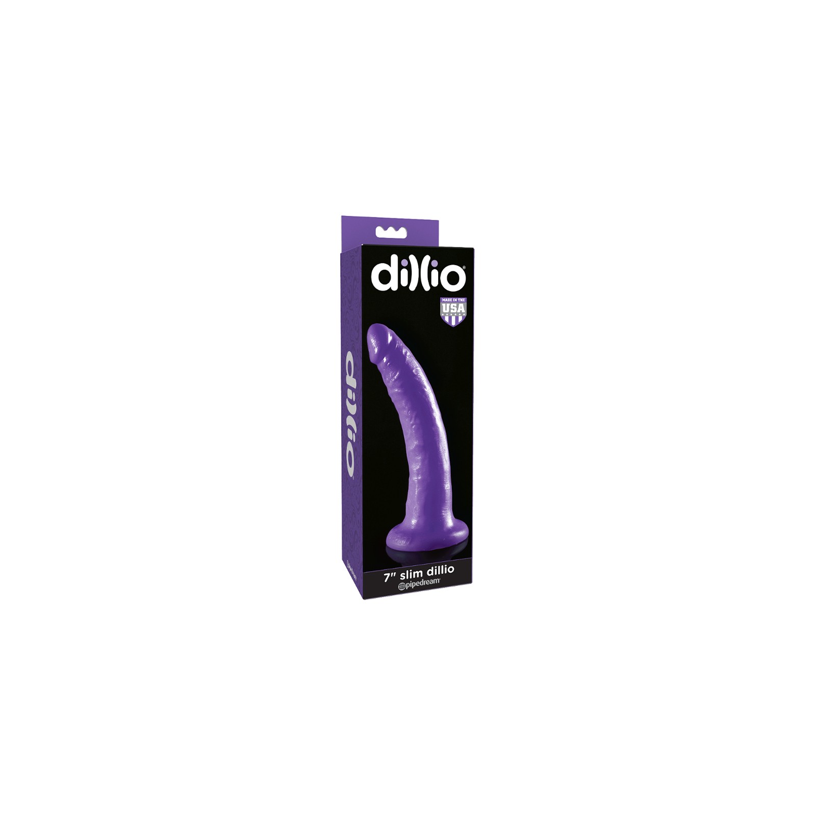 Dildo Realista Pipedream Dillio 17.8 cm Slim con Succión Púrpura