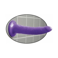 Dildo Realista Pipedream Dillio 17.8 cm Slim con Succión Púrpura