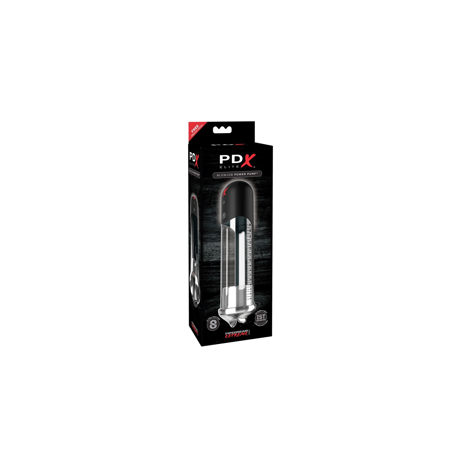 PDX Elite Blowjob Power Pump Automated Suction Clear/Black