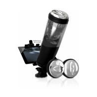 PDX Elite Deluxe Mega-Bator Rotating Masturbator Clear/Black