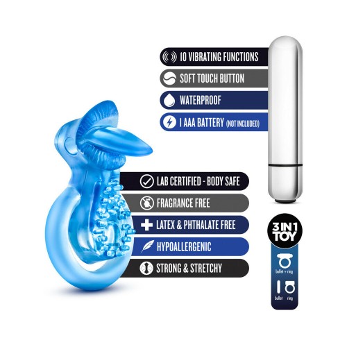 Anillo Vibrador para la Lengua Stay Hard - Azul