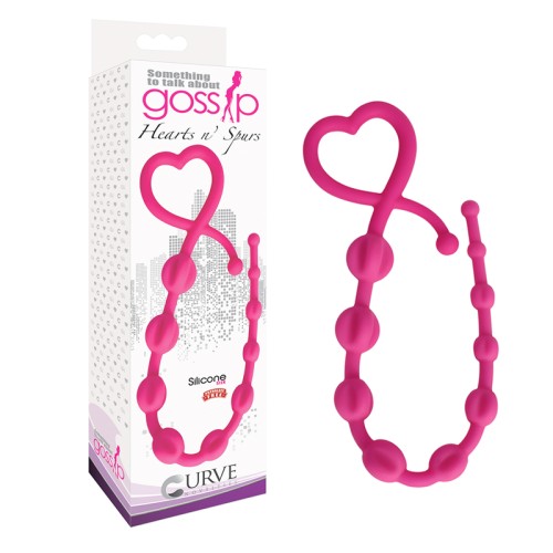 Curve Toys Gossip Hearts N Spurs Silicone Ridged Anal Beads