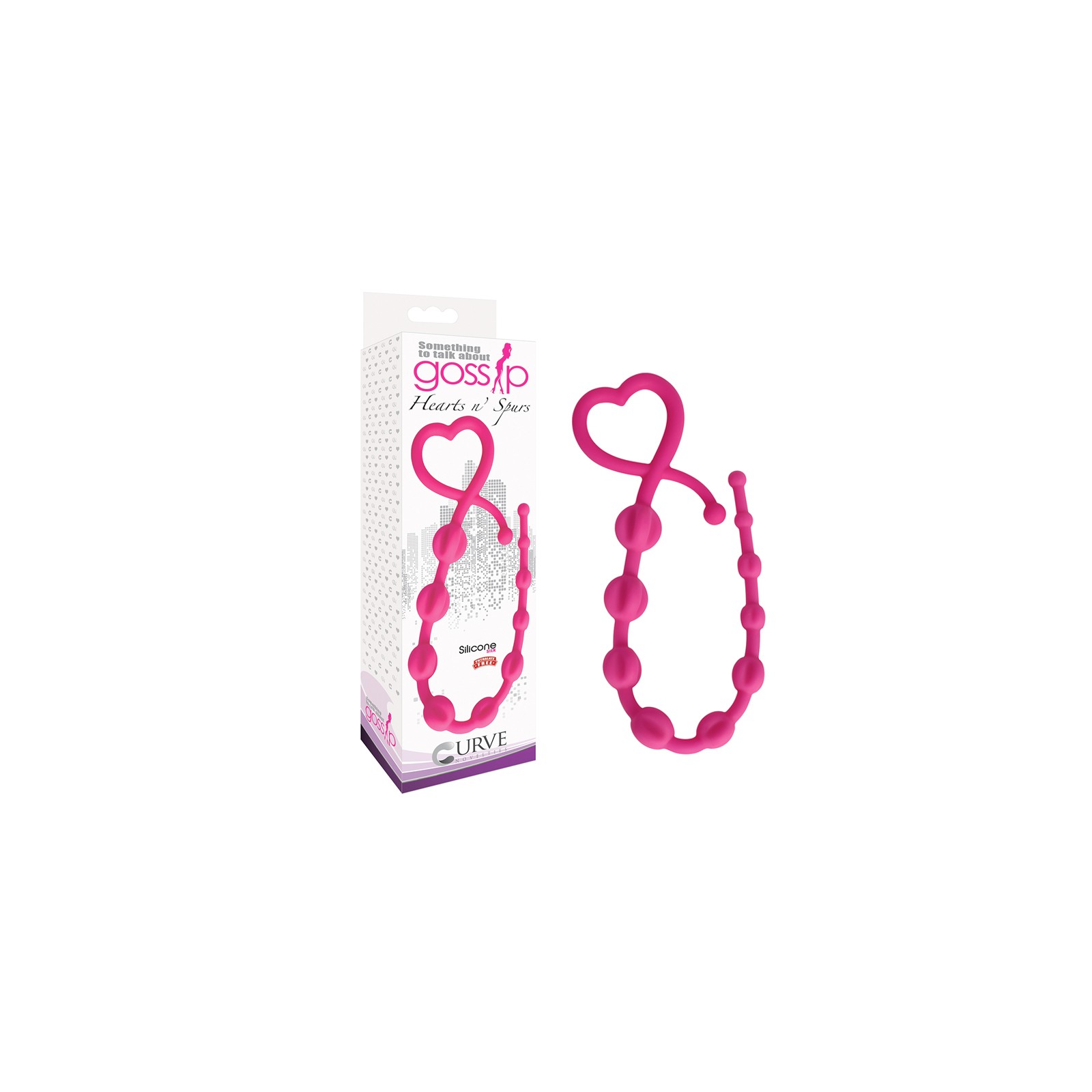 Curve Toys Gossip Hearts N Spurs Silicone Ridged Anal Beads