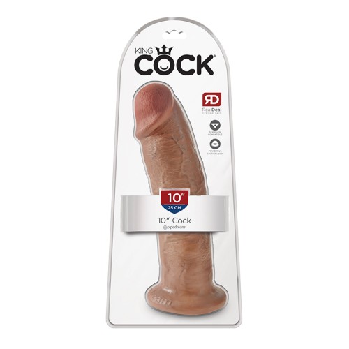 Dildo Realista Pipedream King Cock de 10 pulgadas con Base de Succión Tan