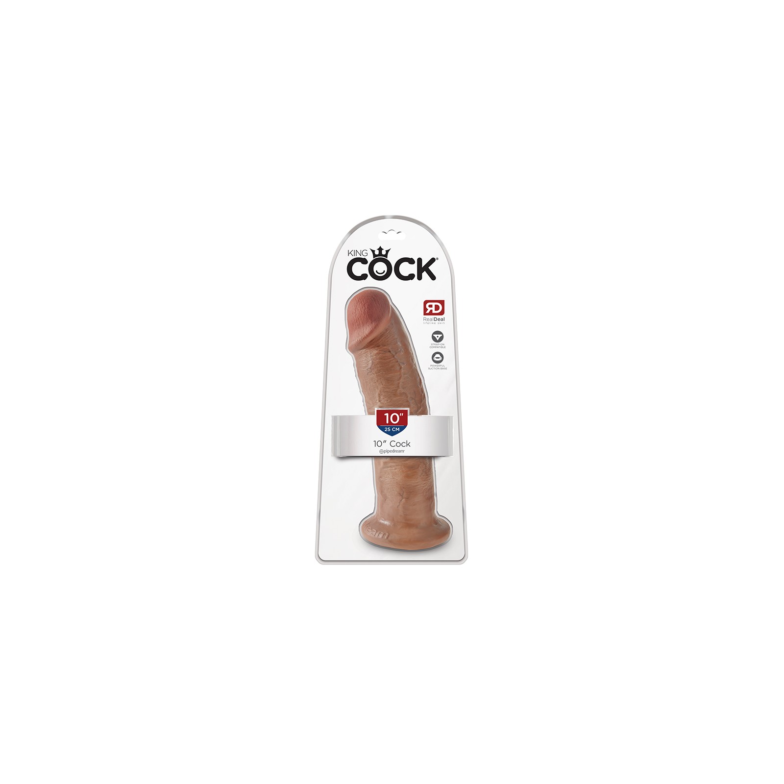 Dildo Realista Pipedream King Cock de 10 pulgadas con Base de Succión Tan