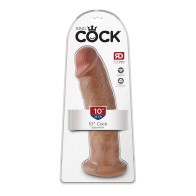 Pipedream King Cock 10 in. Realistic Dildo with Suction Cup Tan