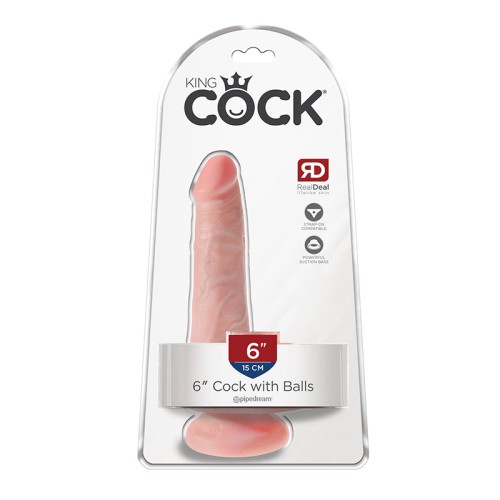 Dildo Realista Beige King Cock de 6 in. con Testículos - Placer Redefinido