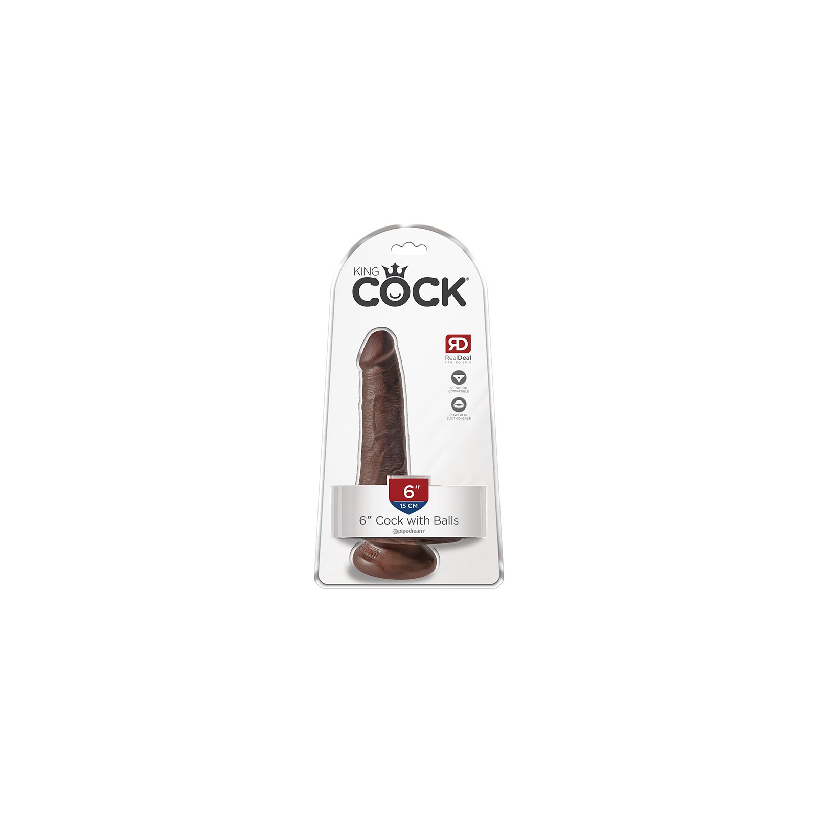 Dildo Realista Pipedream King Cock de 6 in. con Testículos Marrón