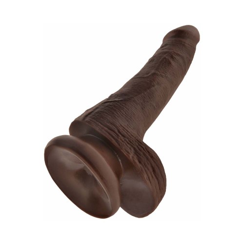 Dildo Realista Pipedream King Cock de 6 in. con Testículos Marrón