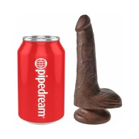 Pipedream King Cock 6 in. Dildo With Balls Brown