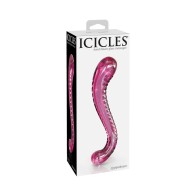 Dildo de Cristal Curvado Pipedream Icicles No. 69 Rosa