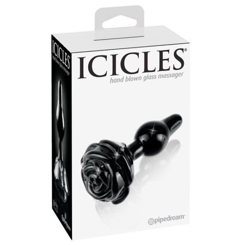 Pipedream Icicles No. 77 Glass Anal Plug - Black