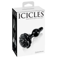 Pipedream Icicles No. 77 Plug Anal de Vidrio - Negro