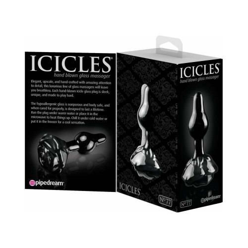 Pipedream Icicles No. 77 Glass Anal Plug - Black