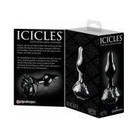 Pipedream Icicles No. 77 Plug Anal de Vidrio - Negro