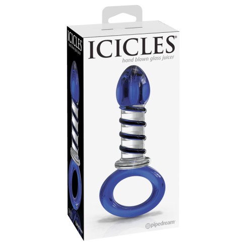 Pipedream Icicles No. 81 Dildo de Vidrio Ribeteado Azul