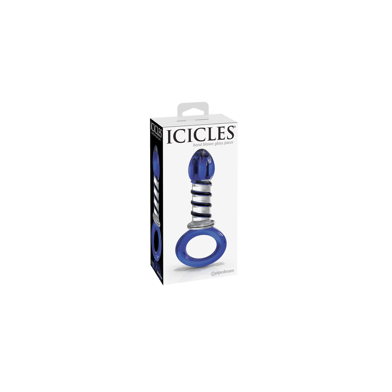 Pipedream Icicles No. 81 Blue Ribbed Glass Dildo