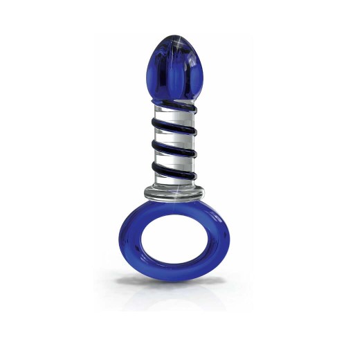 Pipedream Icicles No. 81 Dildo de Vidrio Ribeteado Azul