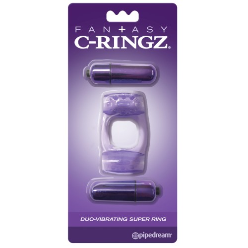 Anillo Vibrador Super Doble C-Ringz Fantasy Púrpura