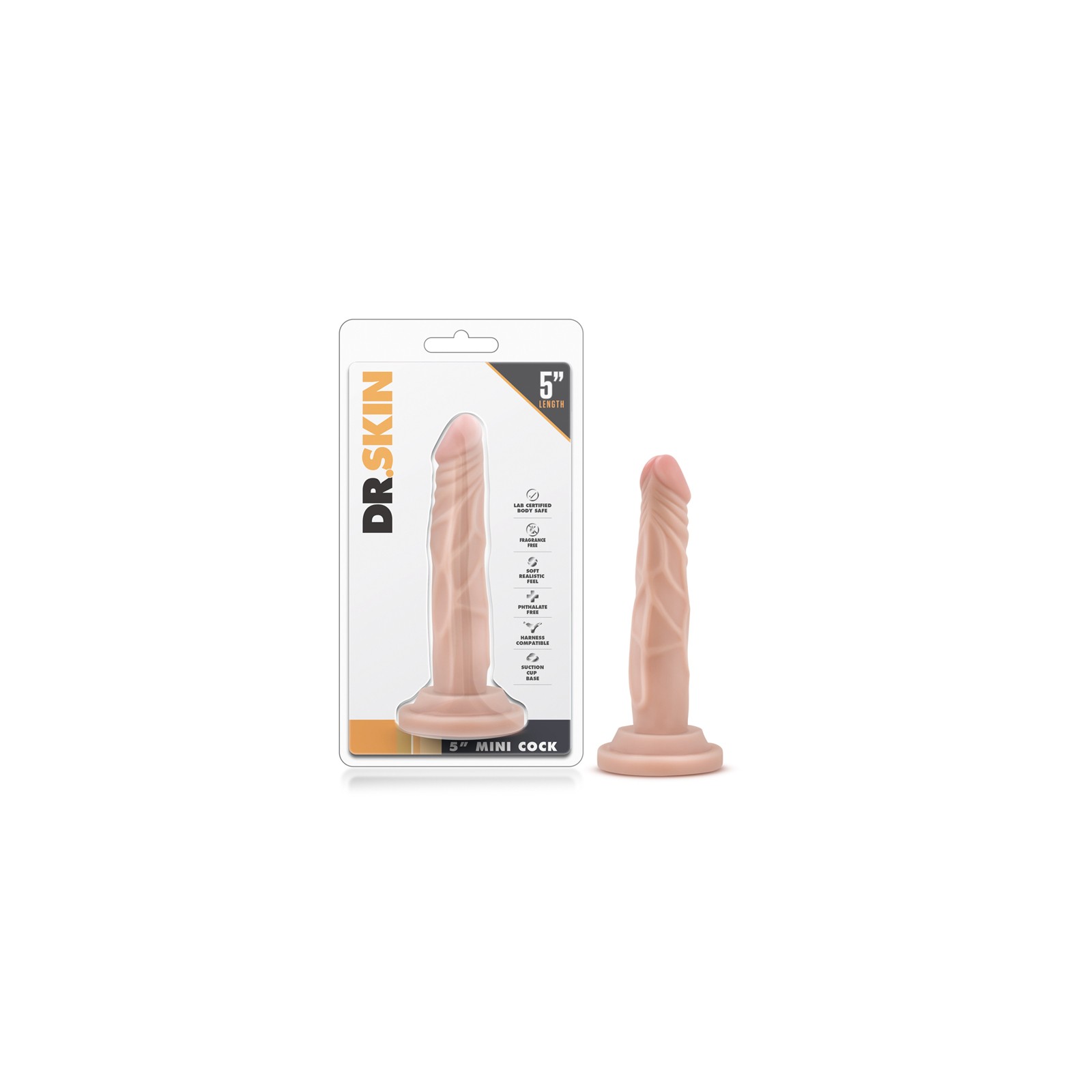 Dr. Skin Mini Realistic 5 in. Dildo Beige - Perfect Size for Comfort