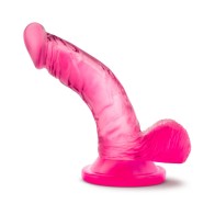 Naturally Yours 4 in. Mini Cock Realistic Dildo with Balls Pink