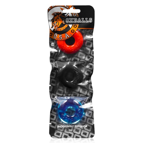 OxBalls Ringer, 3-Pack de Do-Nut-1 Pequeño Multicolor