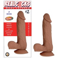 Dildo Realcocks Doble Capa #2 7 Pulgadas Marrón