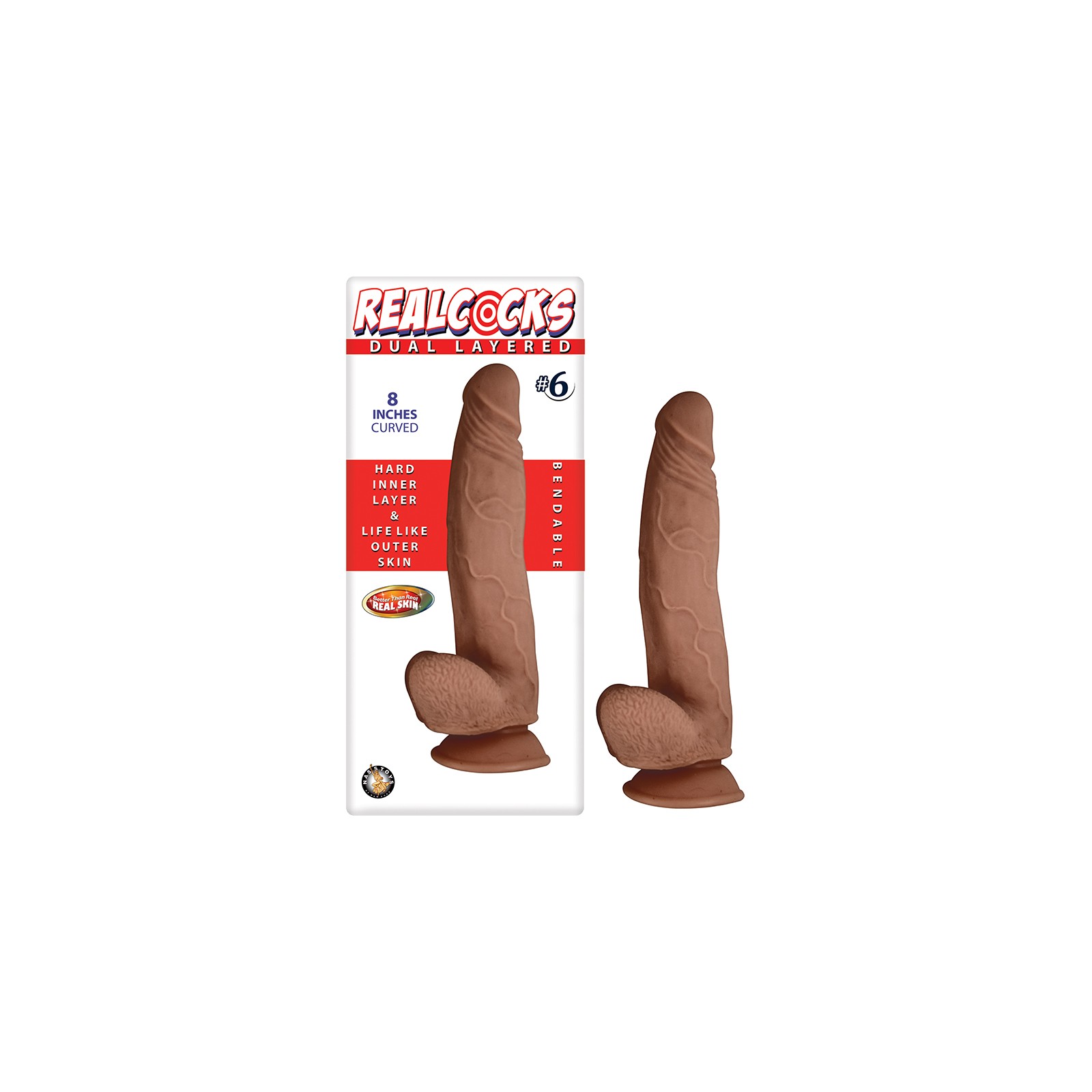 Dildo Curvo Doble Capa Realcocks 8in