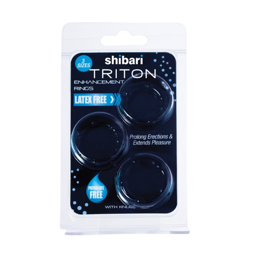 Anillos de Placer Tritón con Nubbies 3pk Negro