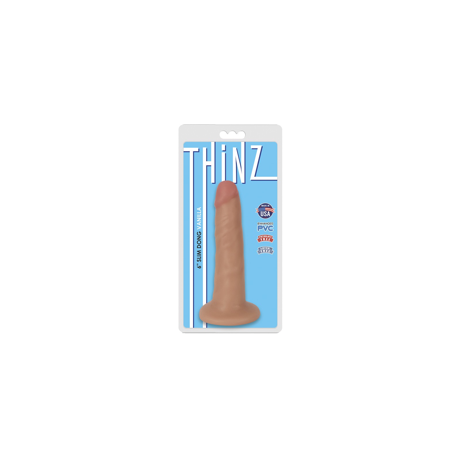 Curve Toys Thinz Slim Dildo with Suction Cup Beige