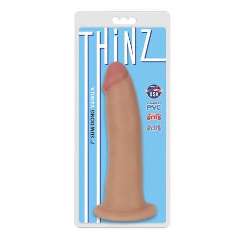 Curve Toys Thinz Slim Dildo with Suction Cup Beige