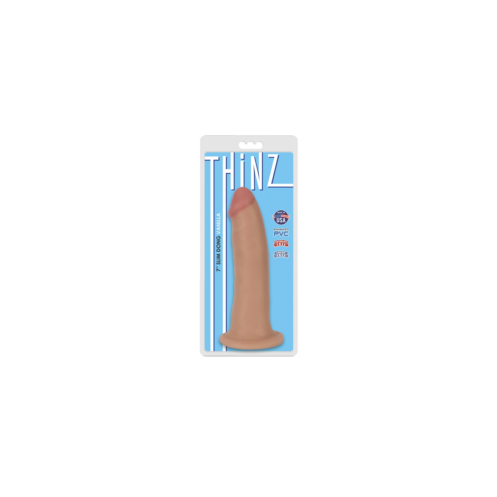 Curve Toys Thinz Slim Dildo with Suction Cup Beige