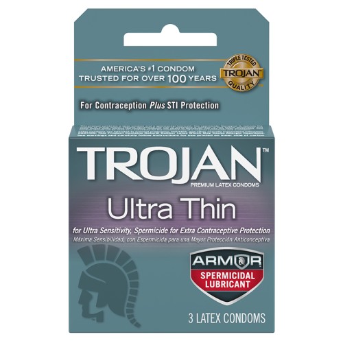 Condones Trojan Ultra Thin Armor Spermicida