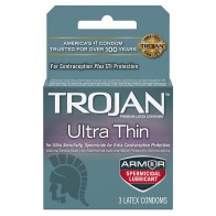 Condones Trojan Ultra Thin Armor Spermicida