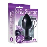 The 9's Silver Starter Bejeweled Butt Plug for Beginners