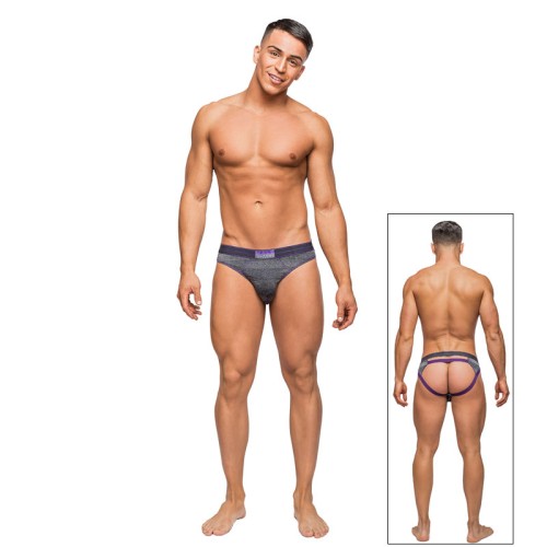 Male Power Heather Haze Cutout Thong for Comfort