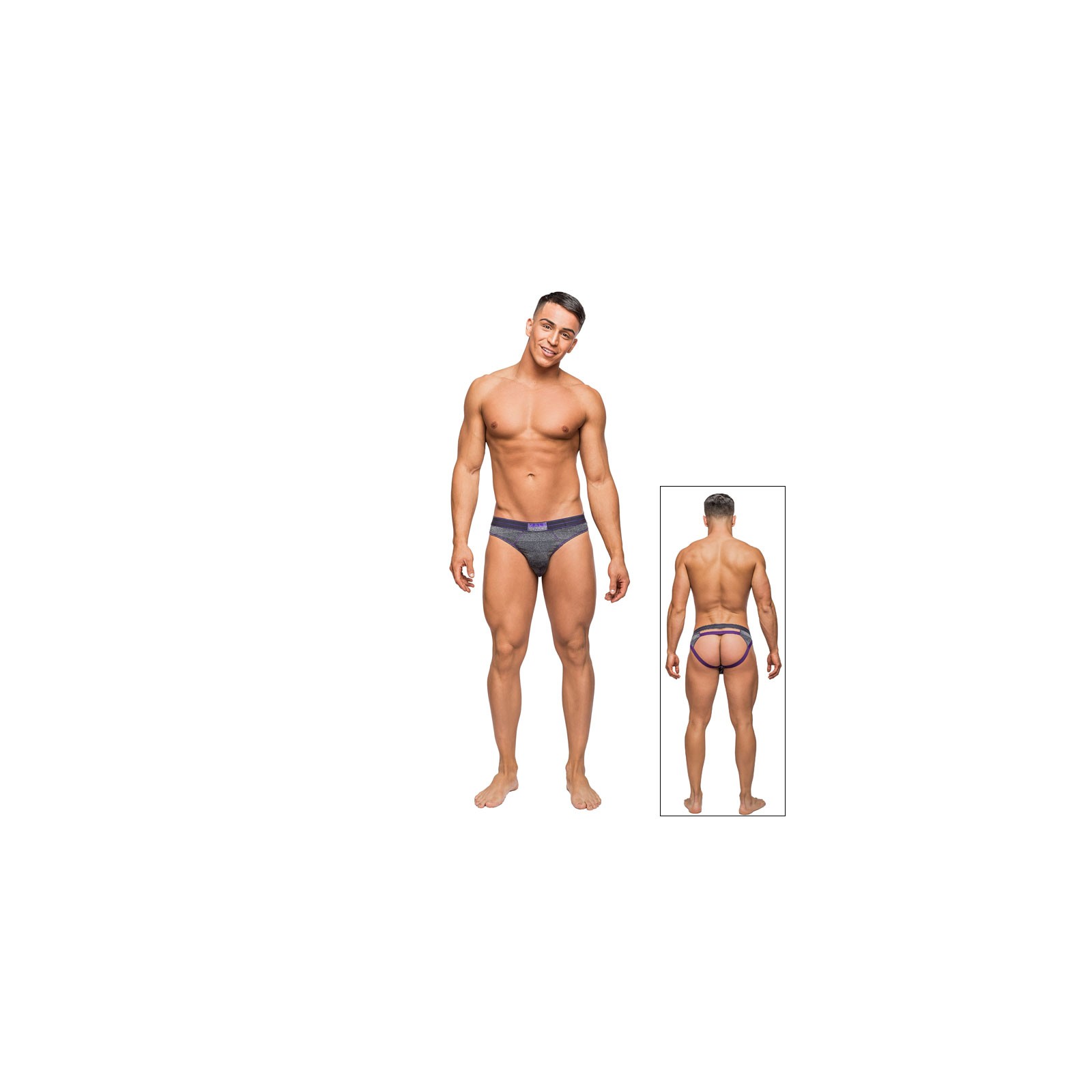 Male Power Heather Haze Cutout Thong for Comfort