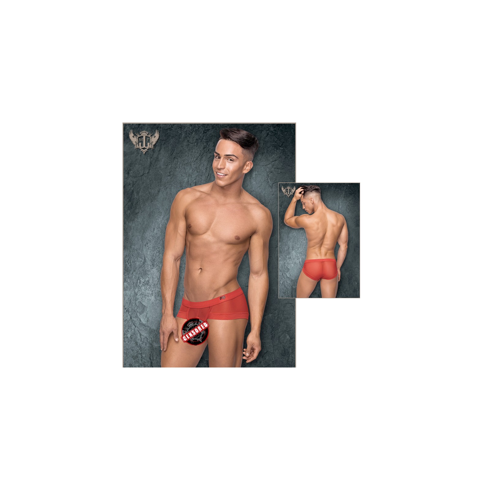 Male Power Micro Mini Hose Shorts Red Small